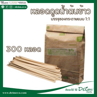 หลอดดูดน้ำ หลอดต้นข้าวสาลี บรรจุ 300 หลอด ขนาด 20 CM. หลอดฟางข้าวดูดน้ำ  หลอดข้าวสาลี  ฟางข้าวสาลี หลอดธรรมชาติ