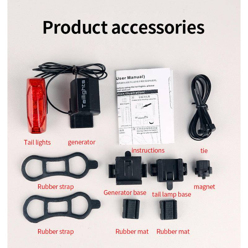 ไฟท้ายจักรยานเสือภูเขา แบบแม่เหล็ก ไม่มีแบตเตอรี่ และไม่มีที่ชาร์จ - รูปที่ 5