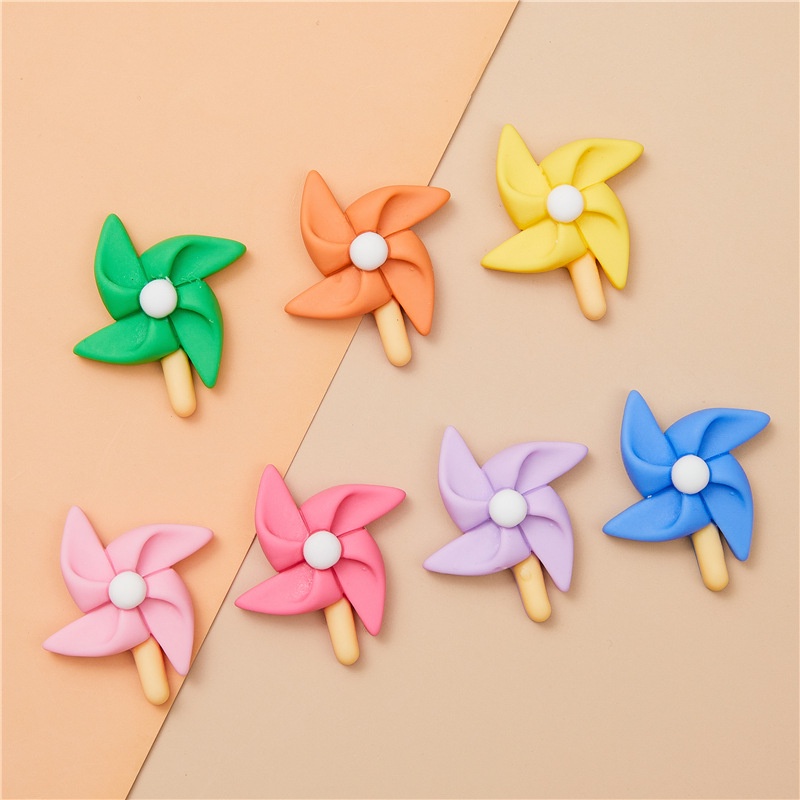 กังหันลมสีสันสดใส jibbitz crocs charms ตัวติดรองเท้า การตกแต่งกระเป๋าชายหาด