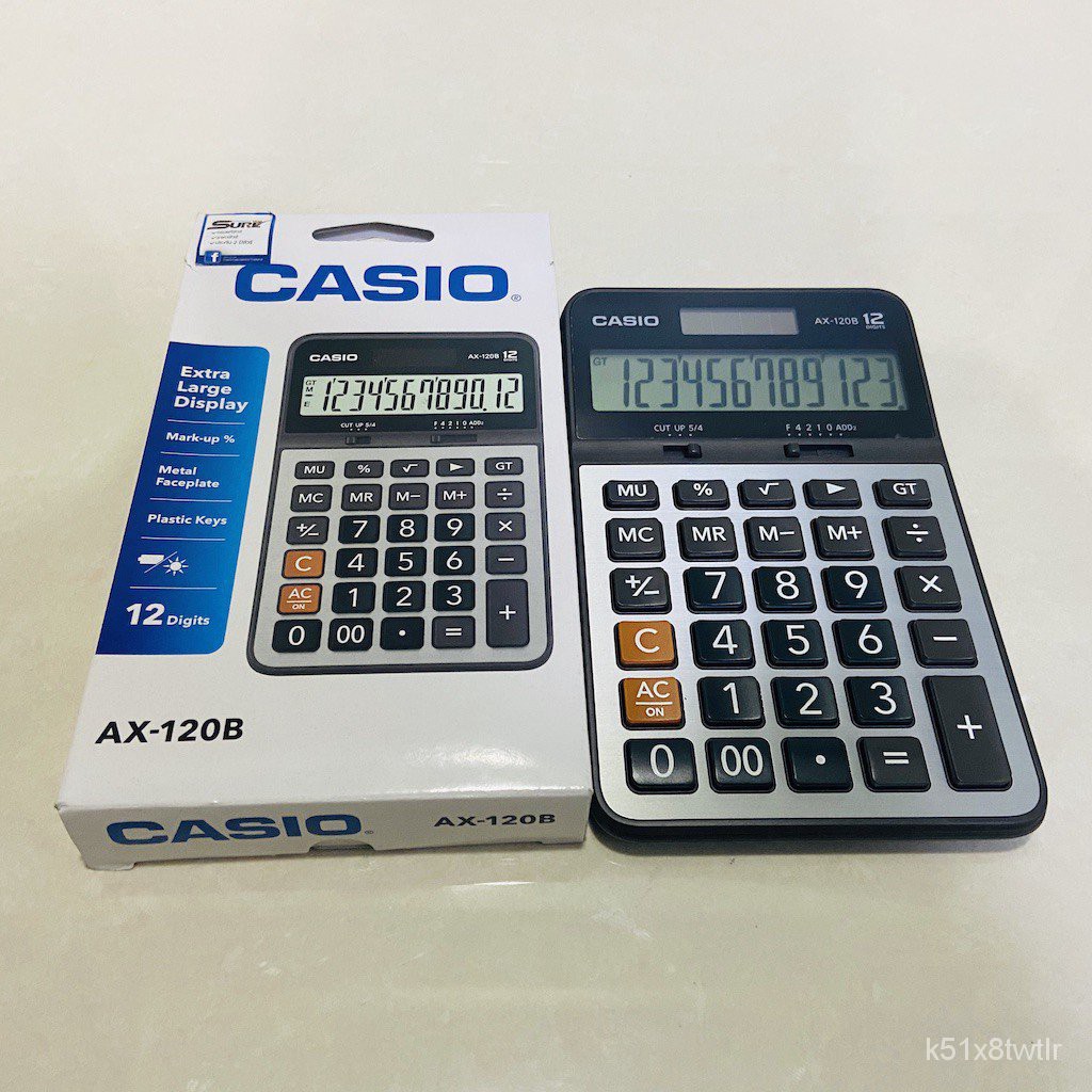 Casio เครื่องคิดเลข ตั้งโต๊ะ รุ่น AX-120B (Black) 12หลัก 7bqS ...