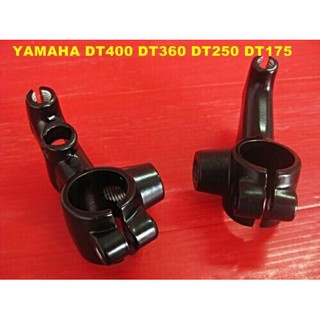 YAMAHA DT400 DT360 DT250 DT175 DT125 HANDLE BAR LEVER HOLDER SET "BLACK" (LH&amp;RH) // ชุดยึดแฮนด์ เหล็กยึดแฮนด์ ชุบดำ สีดำ