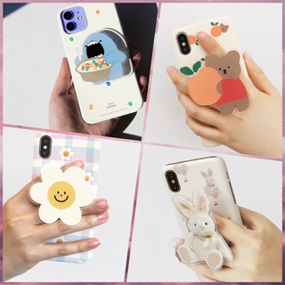 🇰🇷【 Korean Phone Case For Compatible for iPhone, Samsung ]Korea Acrylic Big Grip Tok + Hard Case Set Slim Cute Hand Made Unique Galaxy 13 8 xs xr 11pro 11 12 12pro mini Korea Made