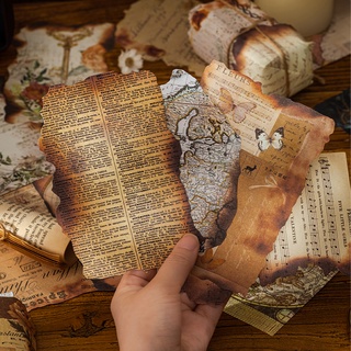 Journal Go 30pcs Burned Decor วัสดุกระดาษ Vintage แผนที่ตัวอ…