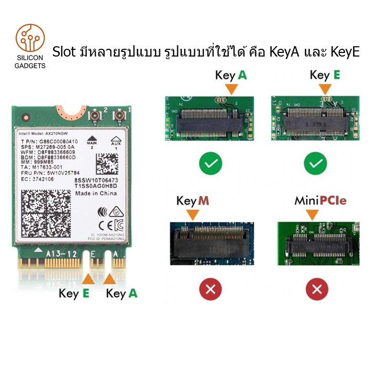 AX210 008 Intel Wi-Fi 6E ส่งด่วน MU-MIMO AX210NGW 802.11ax Dual Band Wi-Fi Adapter 2.4/5/6 GHz M.2 upgraded AX200