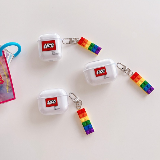 เคส airpods 4 Lego soft โปร่งใสสําหรับ airpods pro gen 2 1 2 pro 3 พร้อมพวงกุญแจ