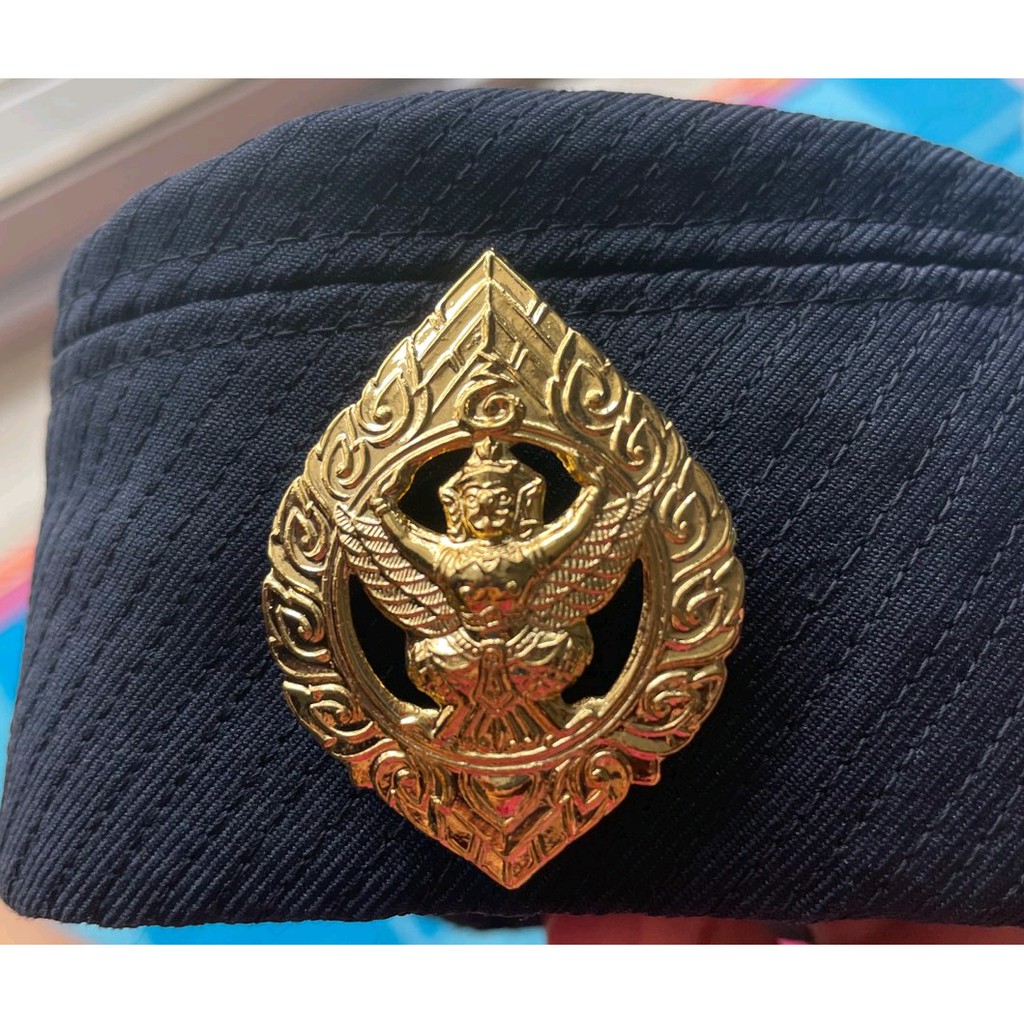 หมวกข้าราชการกลาโหมพลเรือน พร้อมหน้าหมวกครุฑ กองทัพอากาศ ข้าราชการทหารอากาศหญิงบรรจุใหม่