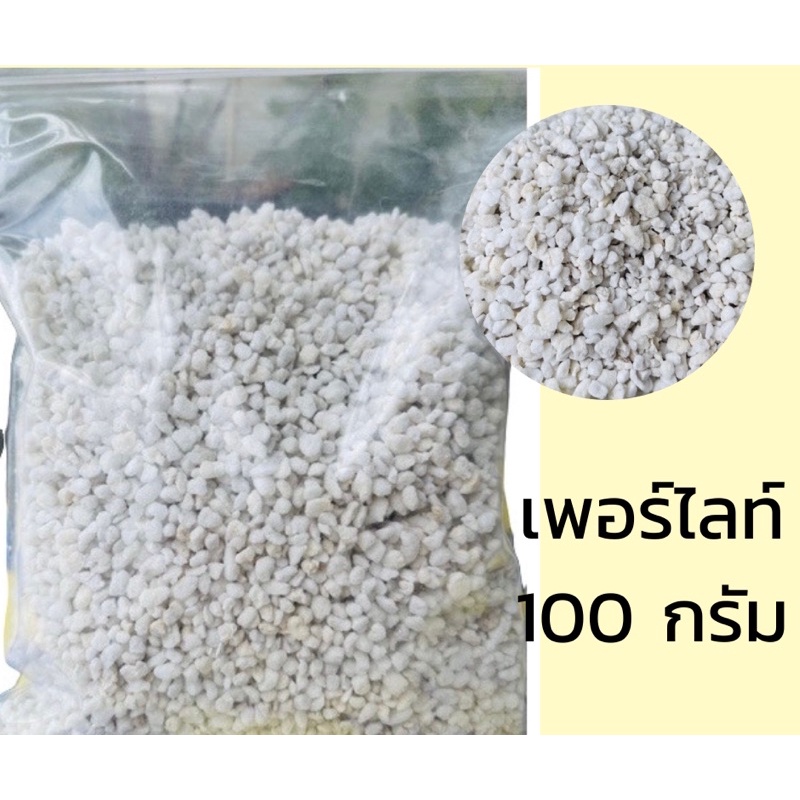 เพอร์ไรท์ วัสดุปลูกต้นไม้ 100 กรัม เพอร์ไรท์ ถุงเล็ก เพาะต้นกล้า ระบายน้ำได้ดี ขนาด 3-6 cm