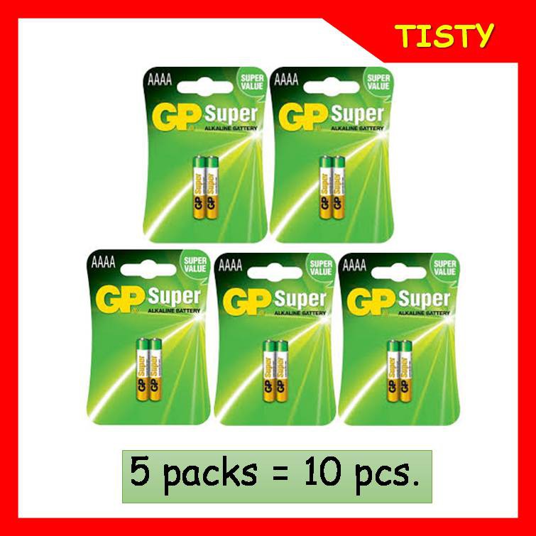 5 Packs = 10 ก้อน GP Orignal Super Alkaline Battery ถ่านอัลคาไลน์ AAAA,4A,LR8D425,E96