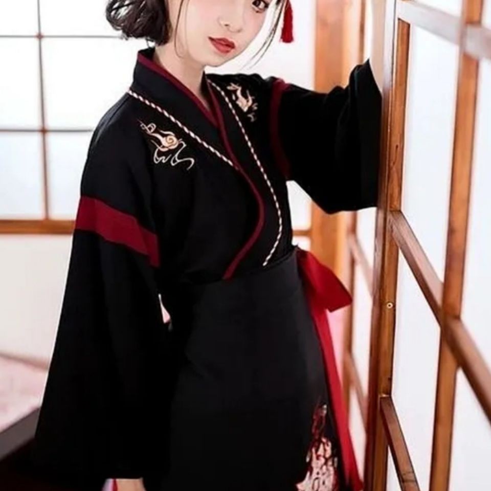 Hanfu ของผู้หญิงแต่งกายเสื้อผ้าชั้นยาวดอกไม้นางฟ้ากระโปรงฮันองค์ประกอบสไตล์จีนสองชิ้นชุด ชุดฮั่นฝู ชุดจีนโบราณ Cosplay - รูปที่ 6