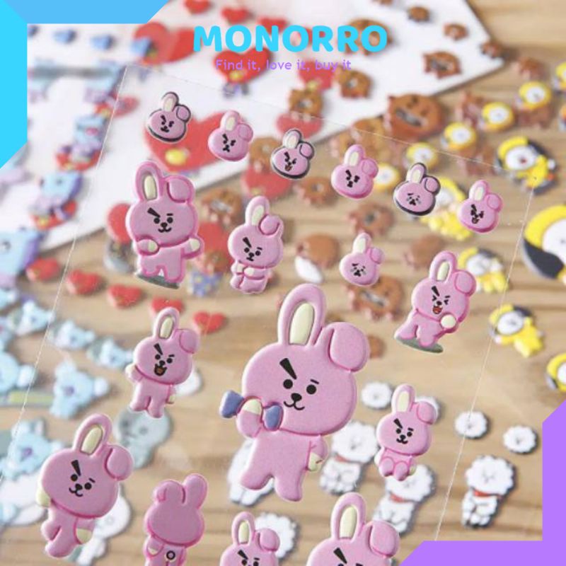 CINZ สติ๊กเกอร์ BTS สติ๊กเกอร์ BTS BT21 สติ๊กเกอร์ BT21 สติ๊กเกอร์ 3D คุณภาพสูง