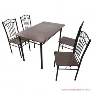 Decos ชุดโต๊ะอาหารเมลามีน 4 ที่นั่ง รุ่นโคล่า 022 สีโอ้ค (สินค้าไม่รวมประกอบ) |ZWF|