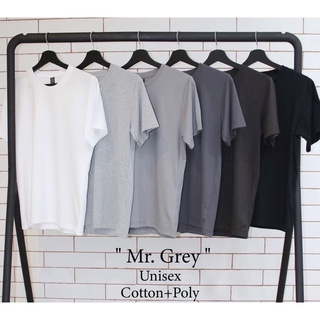 แขนสั้นสีพื้นคอกลม โทนสีเบสิค : ขาว , ดำ , เทาดำ , ชาโคล , เ…