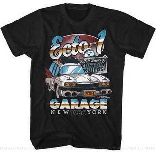 Bn2fdd356e เสื้อยืดคอกลม ผ้าฝ้าย พิมพ์ลายการ์ตูน The Real Ghost Busters Animated TV Series Ecto-1 Garage 1986 NY BDW23AD
