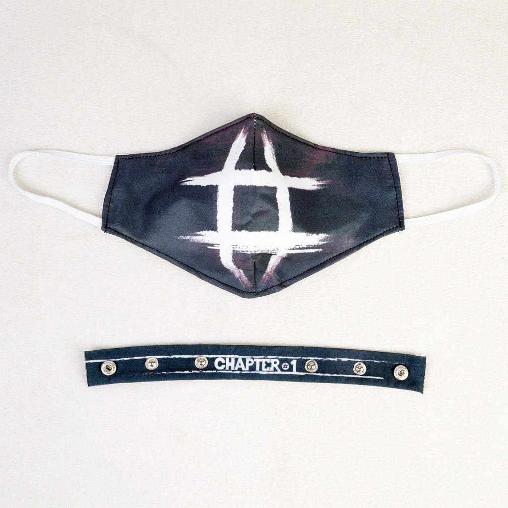 หน้ากาก ลายชาร์ฟดำ 3D ป้องกัน ฝุ่นละออง พร้อมสายรัด คล้องคอ / Black Sharp Microfiber Muslin Anti Dro