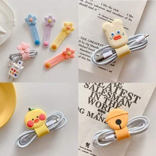 Cartoon Fashion Silicone Button Storage Cable Organizer Data Wire Headphone Line Protection Retainer