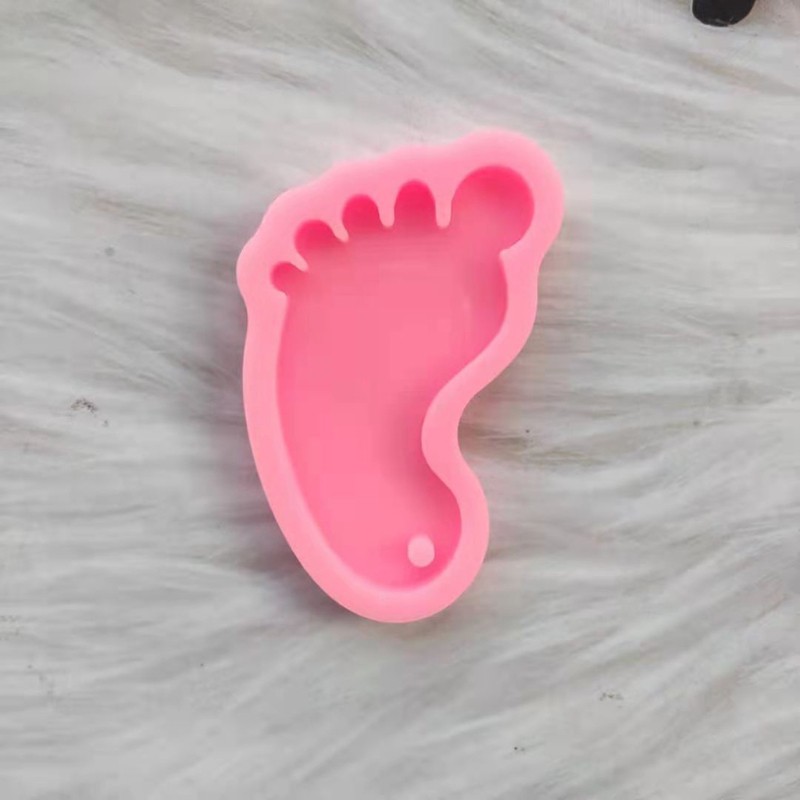 J Baby Footprint Keychain Mold DIY Footmark Keychain Silicone Resin