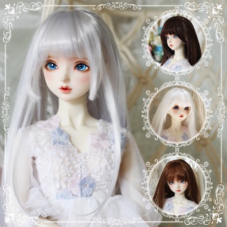 วิกผมยาว สีเทา สีฟ้า สําหรับตุ๊กตา 1/3 1/4 1/6 Bjd