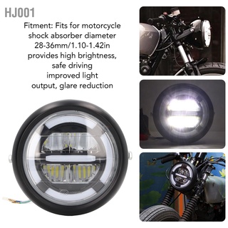 Hj001 ไฟหน้ารถจักรยานยนต์ Led ทรงกลม 7.5 นิ้ว Ip66 Dc12V กันน้ํา สําหรับรถมอเตอร์ไซด์