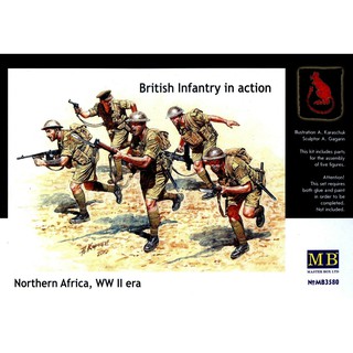 ฟิกเกอร์โมเดล Master Box Model 1/35 MB3580 British Infantry in action, Northern Africa, WW II era