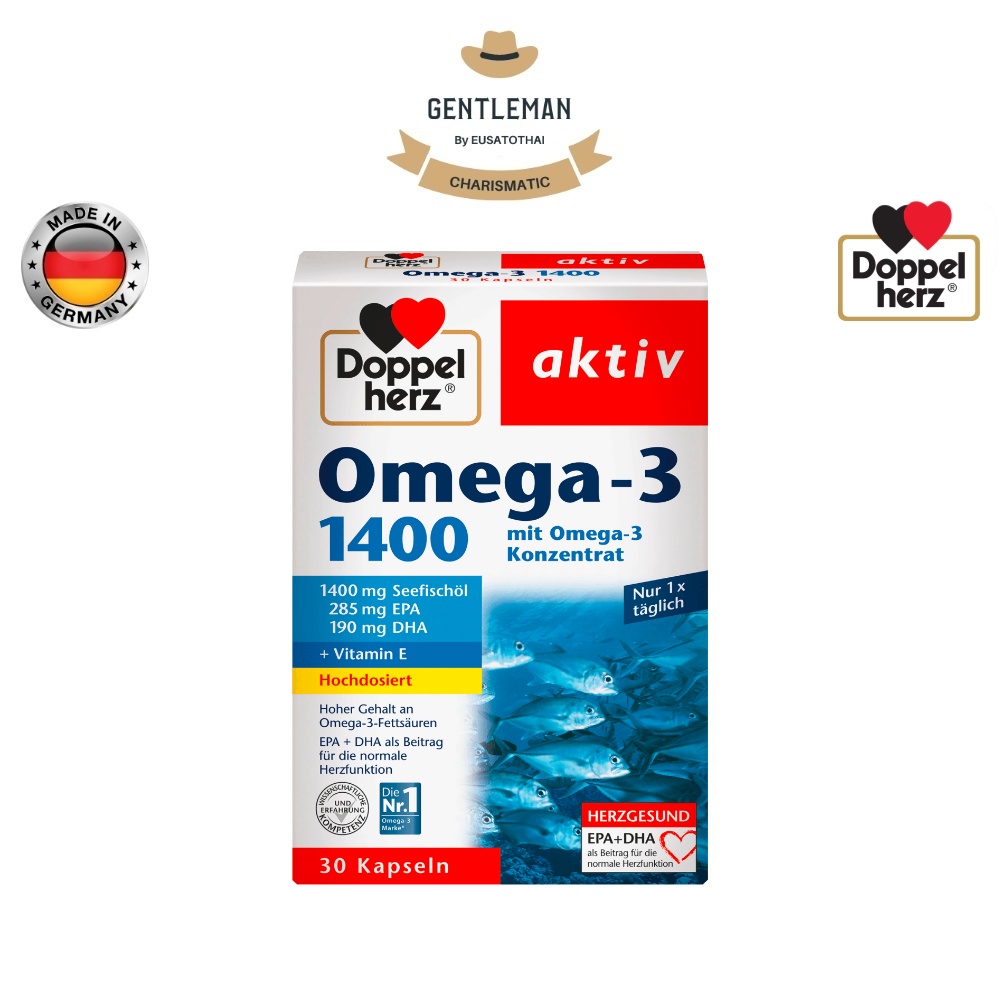 โอเมกา-3 1,400 มก. Doppelherz aktiv Omega-3, 1400 mg 30 Capsules