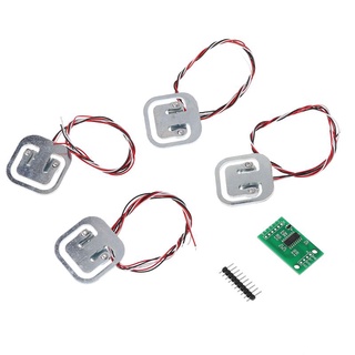 EDB* 4pcs 50kg Human Scale Load Cells &amp; HX711 AD Module Kit Resistance Strain Weight Sensor Measurement Tools