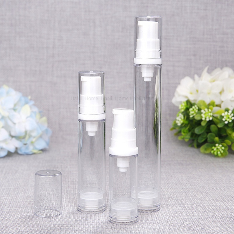 YNI 5ml /10ml /15ml Airless โลชั่นครีมขวดปั๊มรีฟิลที่ว่างเปล่าใสภาชนะเดินทางของเหลวขวดกดสูญญากาศ