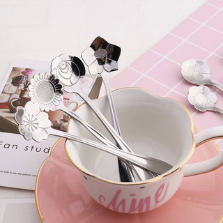 #พร้อมส่ง เซตช้อนน่ารักๆ ชุดช้อนกาแฟสุดหรู รูปทรงดอกไม้ 1เซ็ทมี8แบบ งานน่ารักมากกกๆๆ