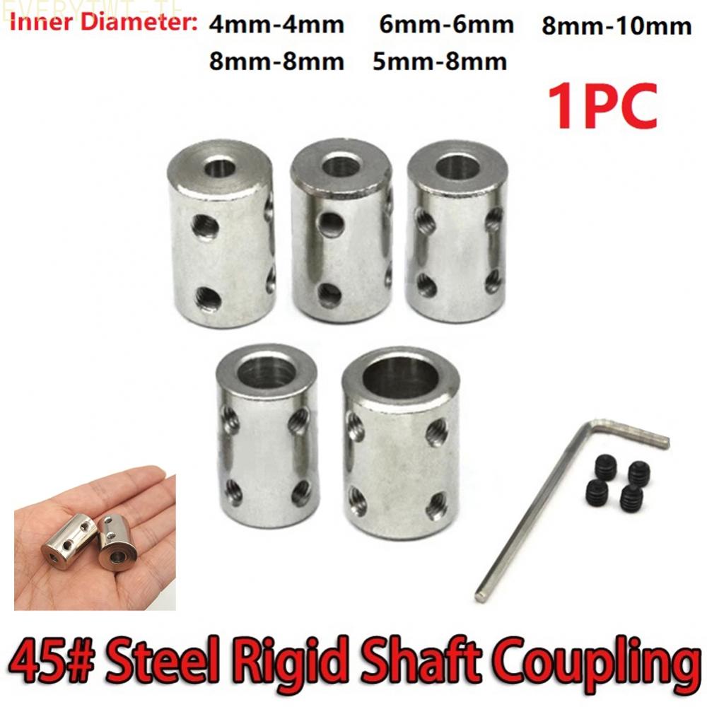 【EVERY】1set 4mm/5mm/6mm/8mm/10mm Rigid Shaft Coupling Motor Connector Sleeve #45 Steel Tools & Works