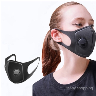 New fashion valve mask anti-fog sponge breathing mask black dust protective mask