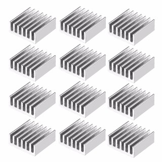 Shiyin 12pcs Small Silver Aluminum Radiator Heatsink Heat Sink Cooling Kit 14*14*6mm