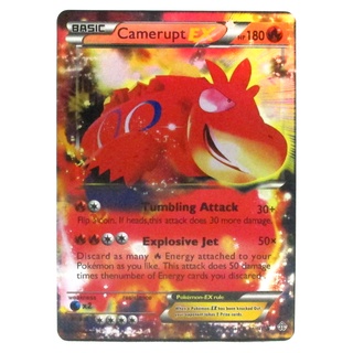 Camerupt EX Card บาคูดา 29/160 Pokemon Card Gold Flash Light (Glossy) ภาษาอังกฤษ