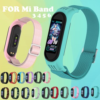 Xiaomi Mi Band 3/4/5/6 สายรัดไนลอนนุ่มยืดหยุ่นกีฬาสายรัดข้อมือทดแทน [คลังสินค้าพร้อม]