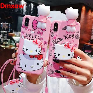 For Samsung Galaxy A51 A71 S20 Ultra Plus M40s A70 A50S A30S A70S A20S A10S A50 A30 A10 M10 M20 Phone Case HelloKitty With holder+Lanyard Soft Cute Cover