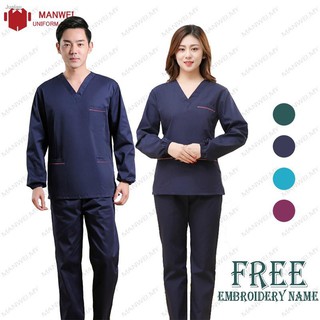 READY Stock ชุดสครับแขนยาวขัดผิวทางการแพทย์สําหรับผู้หญิงและ…