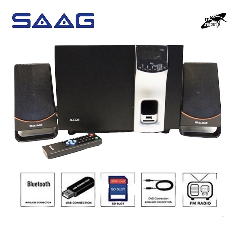SAAG EM-3107F ORBIT ลำโพงBluetooth 2.1 กำลังขับ 14 W Multimedia Speaker System ลำโพงพร้อมซับวูฟเฟอร์