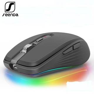 Seenda เมาส์เกมมิ่งบลูทูธไร้สาย RGB 2400 DPI ออกแบบตามสรีรศาสตร์ สําหรับคอมพิวเตอร์ แล็ปท็อป พีซี