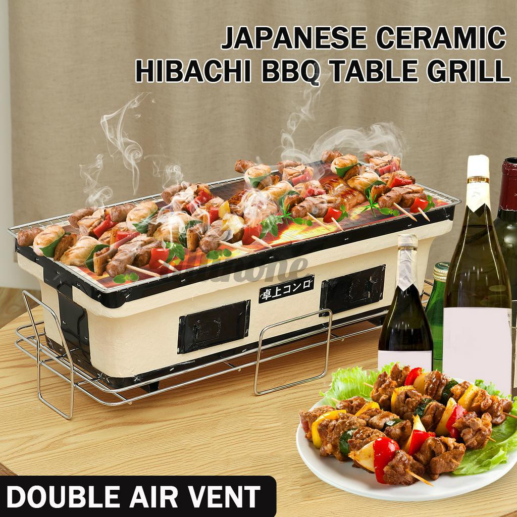 Japanese Ceramic Hibachi BBQ Table Grill Yakitori Barbecue Charcoal