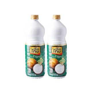 ✨ขายดี✨ เรียลไทย กะทิขวด100% 1000 มิลลิลิตร x 2 ขวด Realthai Coconut Milk Pet 1000 ml x 2 Bottles