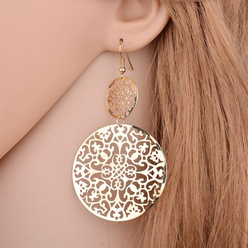 Metal Flower Earrings Women New