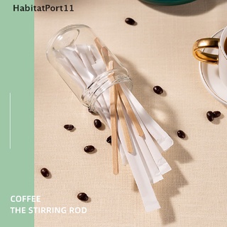 Habitatport ไม้คนกาแฟ ชา ธรรมชาติ แบบใช้แล้วทิ้ง 100 ชิ้น