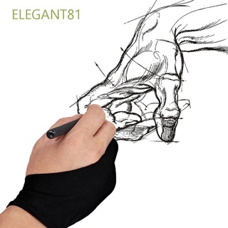 Elegant81 ถุงมือสีดํากันการสัมผัสหน้าจอได้สําหรับวาดภาพแท็บเล็ต