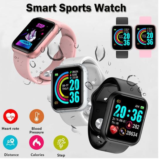 Y68 smart watch ความดันโลหิตออกซิเจนออกกำลังกายสร้อยข้อมือนาฬิกา heart rate monitor กีฬาสมาร์ทกล้องโ