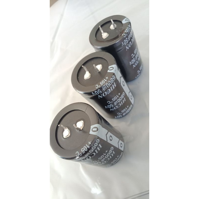 6800UF 50V 105C HICON อังกฤษ คาปาซิเตอร์ของอังกฤษ Cคุณภาพสูง 6800UF สีดำ 35x51mm แท้-ใหม่(แพ็ค2ตัว)