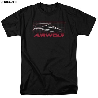 เสื้อยืด ผ้าฝ้าย 100% พิมพ์ลาย Airwolf TV Series Air Wolf Helicopter on Grid เข้ากับทุกการแต่งกาย สําหรับผู้ชาย sbz1121