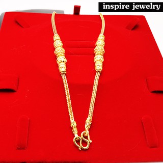 Inspire Jewelry ,สร้อยคอทองลายสี่เสา 1 บาทต่อลาย ยาว 20นิ้ว ตามแบบมีให้เลือกแบบลงยา และแบบไม่ลงยา