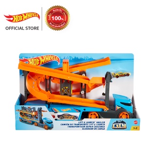 Hot Wheels City Lift &amp; Launch Hauler ฮอตวีลซิตี้ ชุดรถบรรทุกรถแบบยกและปล่อย (GNM62 CH)