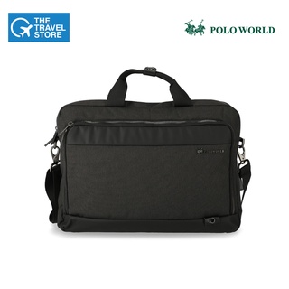 POLO WORLD 1913-PWAK8501BCU Shoulder Bag / Laptop Briefcase / Slip Case - Black กระเป๋าสะพาย รับประกัน 2 ปี