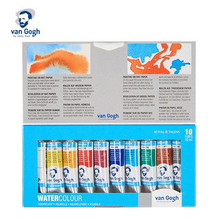 VAN GOGH สีน้ำ 10  สีหลอด 10ml. (GOGH WTRCL.SET CARDB.20 C 110) 1 ชุด