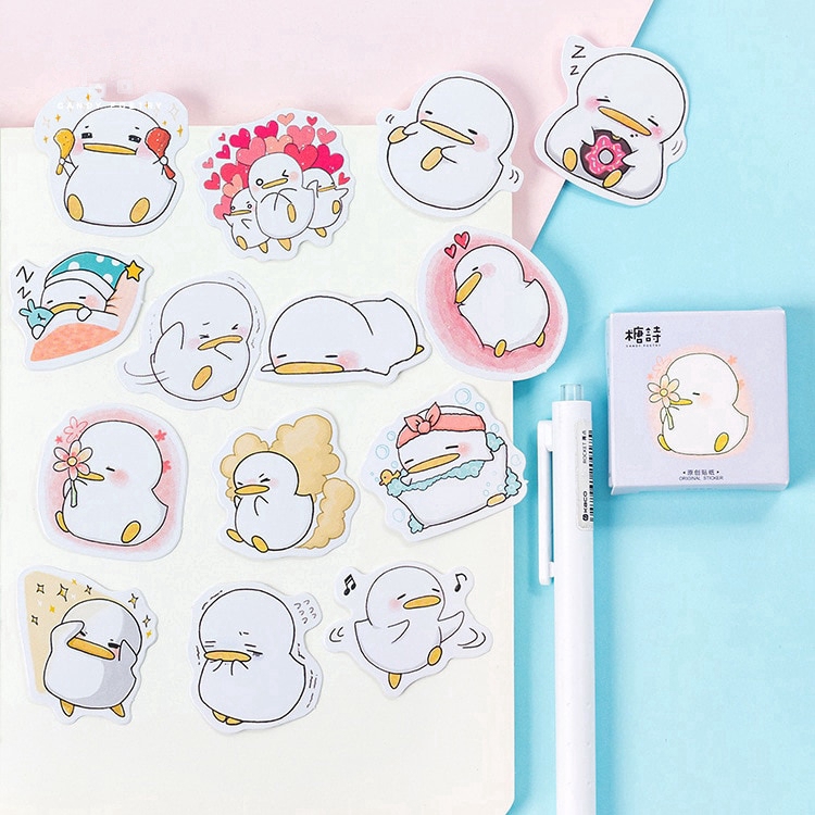 สติกเกอร์ ลายเป็ด ขนาดเล็ก สำหรับตกแต่งสมุดไดอารี่ 45 ชิ้น/ล็อต