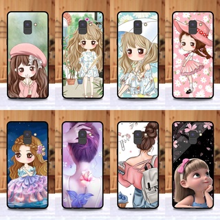 เคส Samsung A8 plus (2018) ลายการ์ตูนผู้หญิง ขอบนิ่มหลังแข็ง เคสมือถือ เคสโทรศัพท์ Case เคส TPU ขอบนิ่มหลังแข็ง